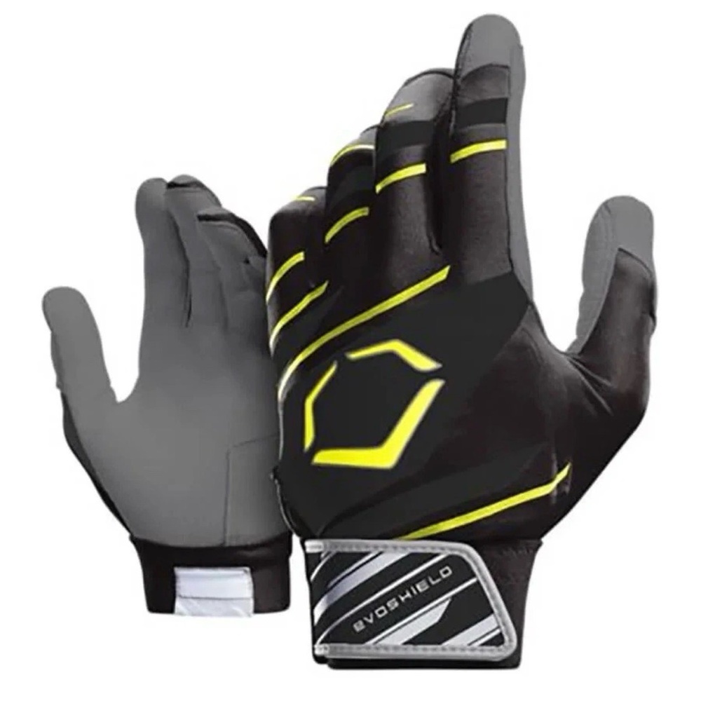 EvoShield Youth Medium SPEED STRIPE GEL TO SHELL Batting Gloves BLACK/ NEON NWT